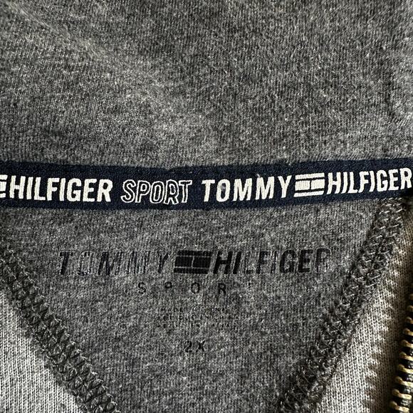 Tommy Hilfiger Women’s Logo Sleeve Velour Full Zip Hoodie Gray Plus Size 2X Y2K - Picture 5 of 6